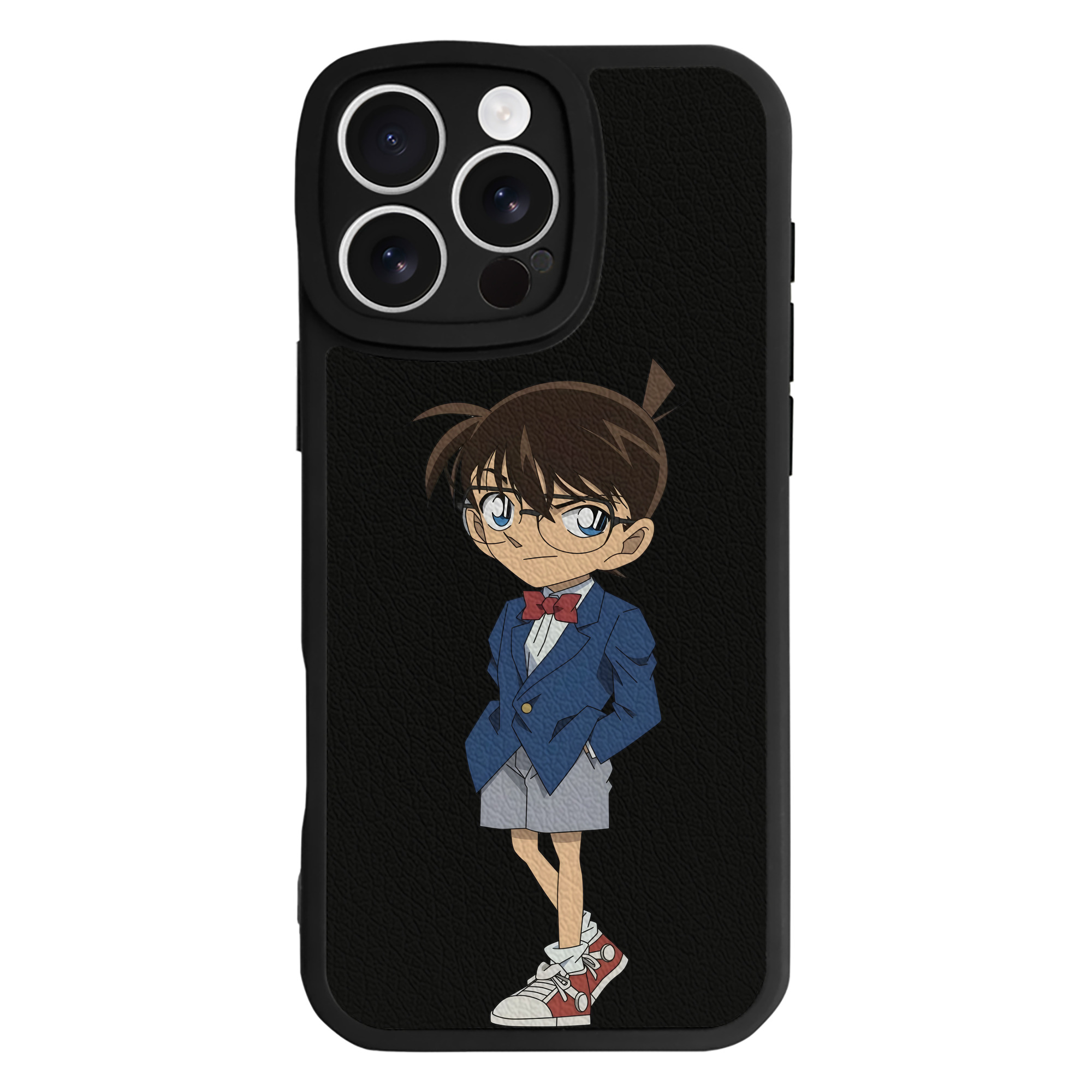 （画像用） 名探偵コナン 江戸川 コナン Detective Conan Conan Edogawa 【iPhone 16シリーズ対応】シリコンスマホケース（レザー調） 材質：シリコン
